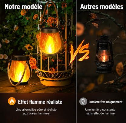 Lanterne Solaire LED à Effet Flamme - LUNEIXO