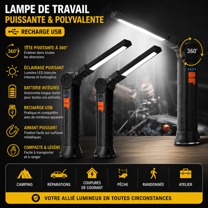 Lampe magnétique LED 360° - LUNEIXO