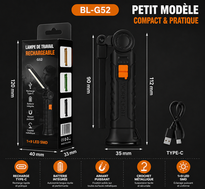 Lampe magnétique LED 360° - LUNEIXO