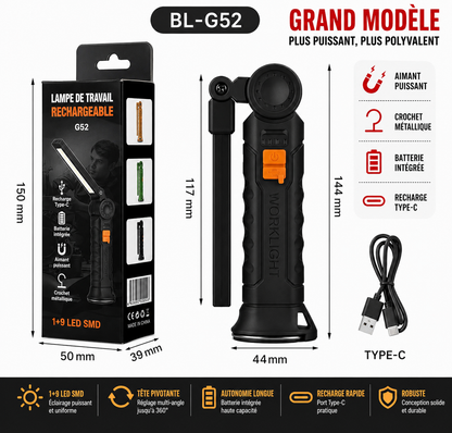 Lampe magnétique LED 360° - LUNEIXO