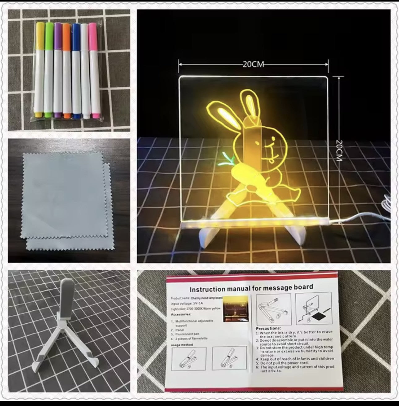 Tableau de création en acrylique LED - Luneixo